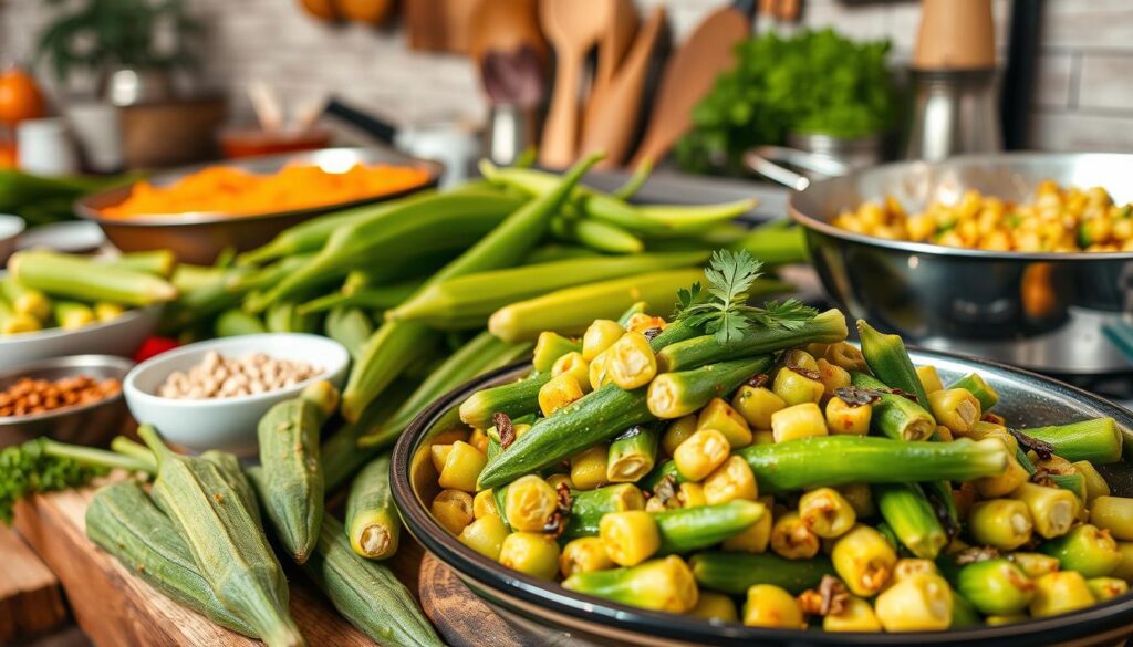 Cooking okra with delicious recipes