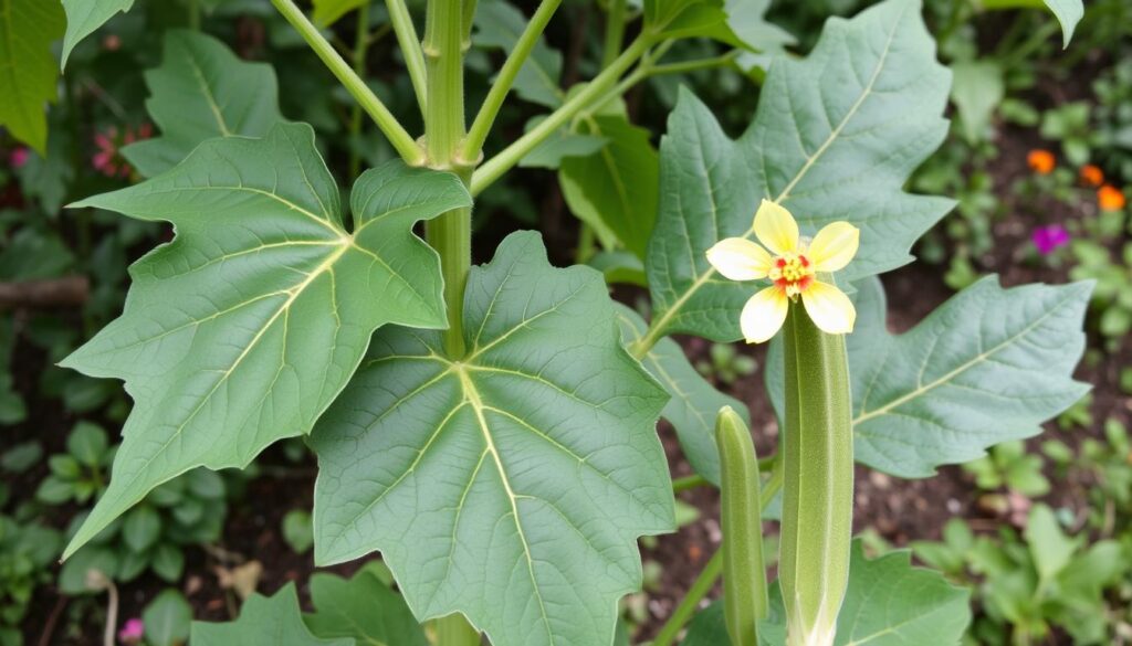 Okra plant characteristics