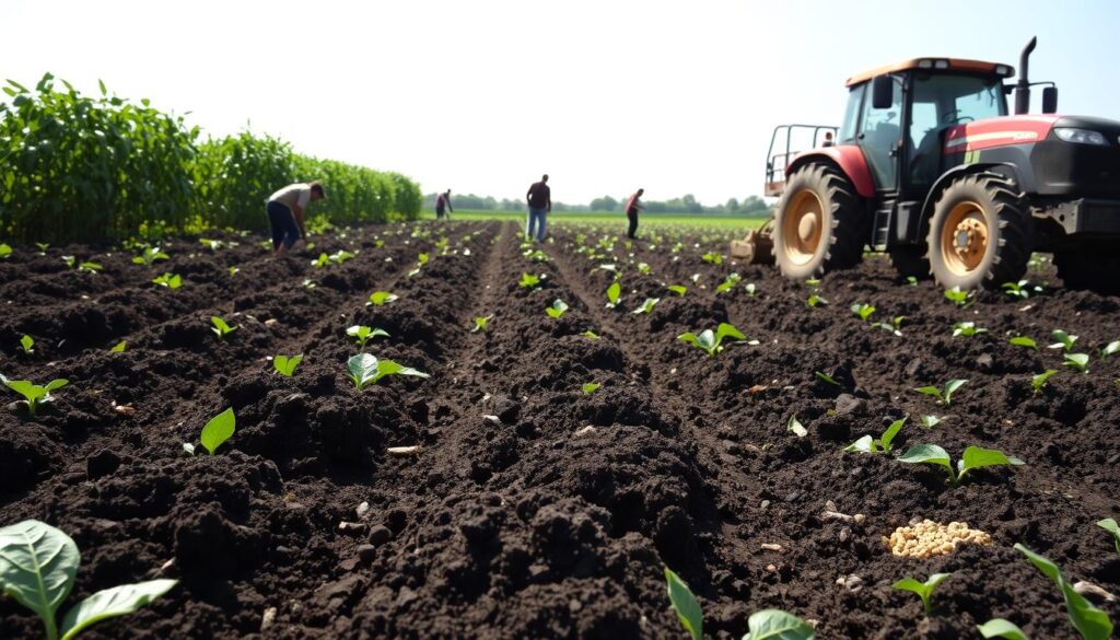 Soil preparation for okra