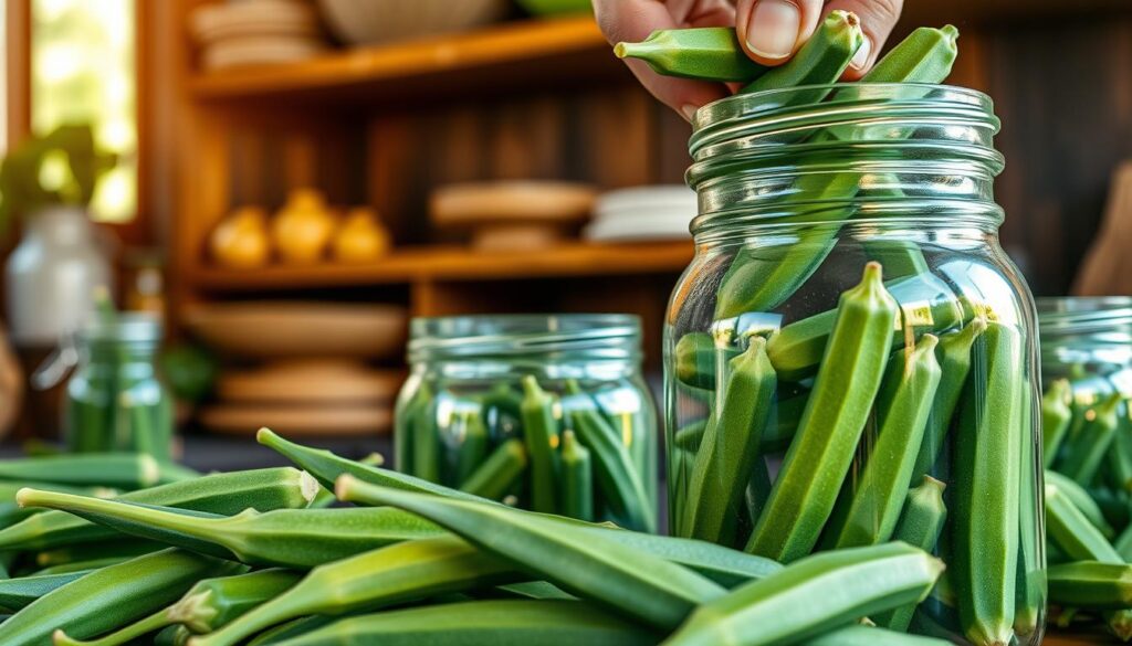 Storing okra for preservation