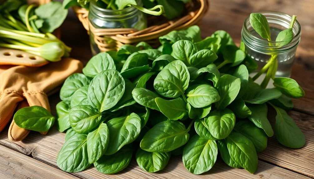 choosing quality spinach leaves