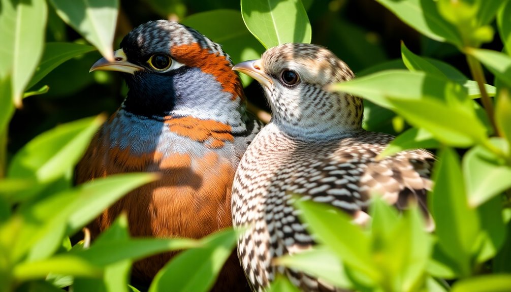 feathers indicate gender differences