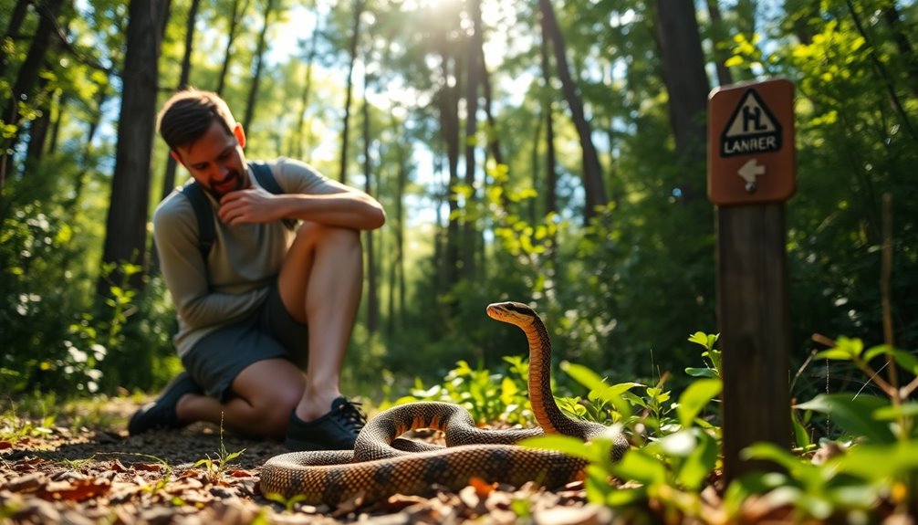 hiker suffers rattlesnake bite