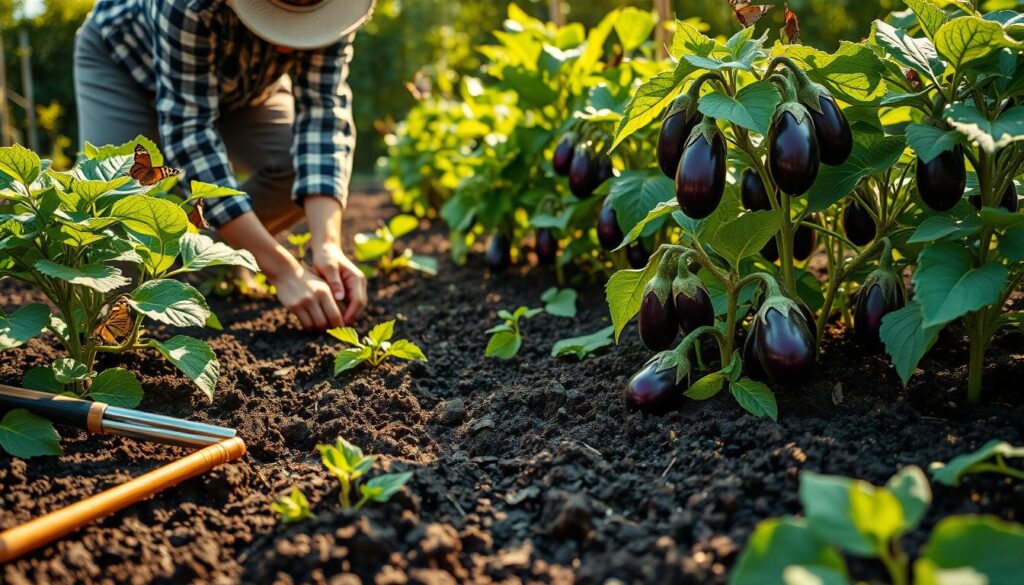 planting eggplants