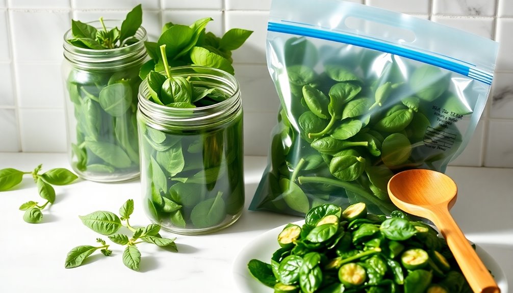 properly refrigerate cooked spinach