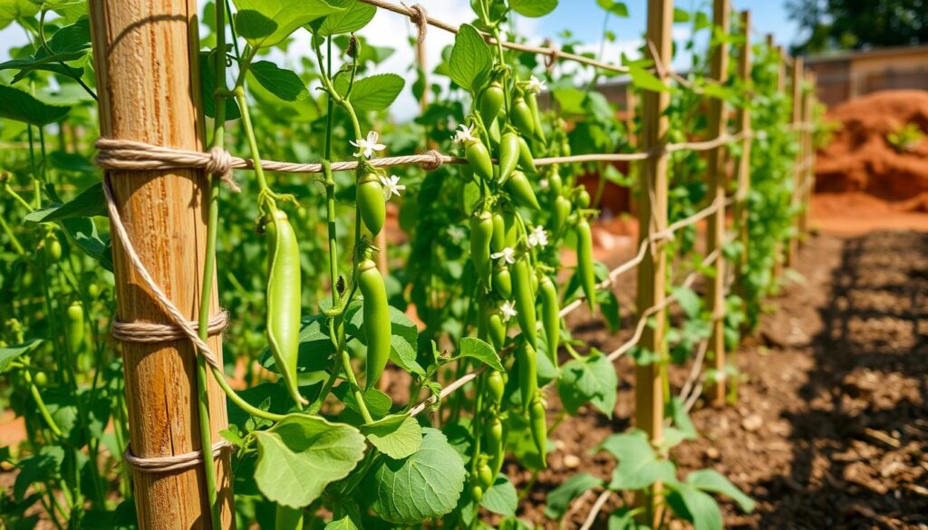 trellising snap peas