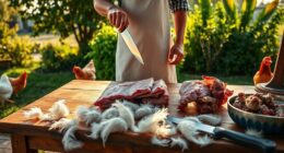 butchering and processing chickens