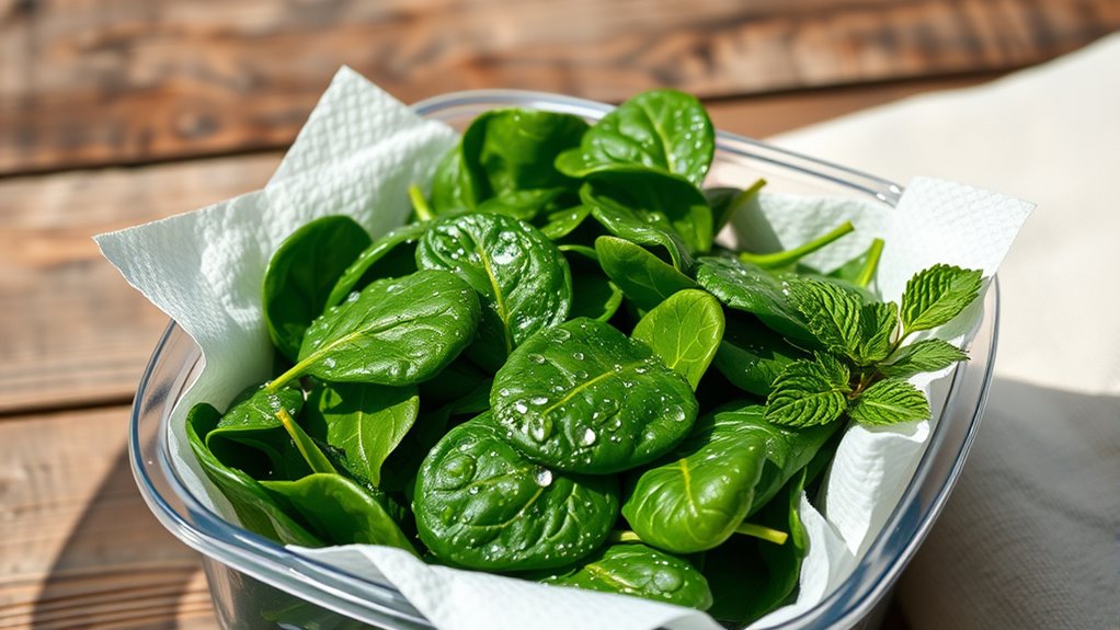 fresh spinach storage tips