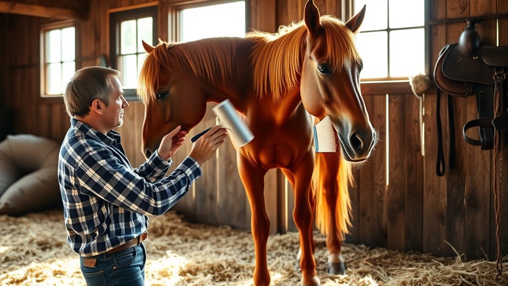 grooming and hoof maintenance