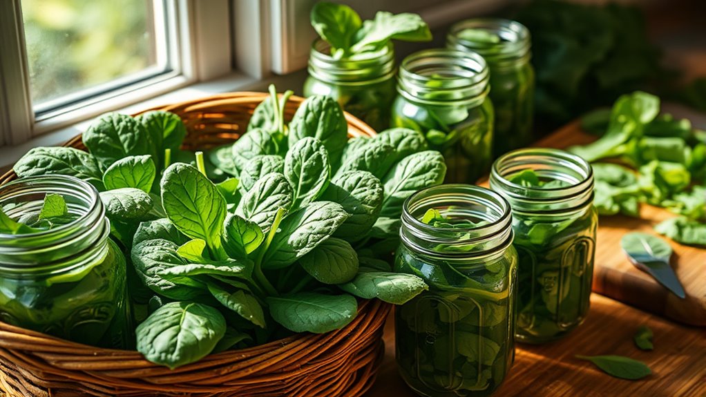 long term spinach storage methods