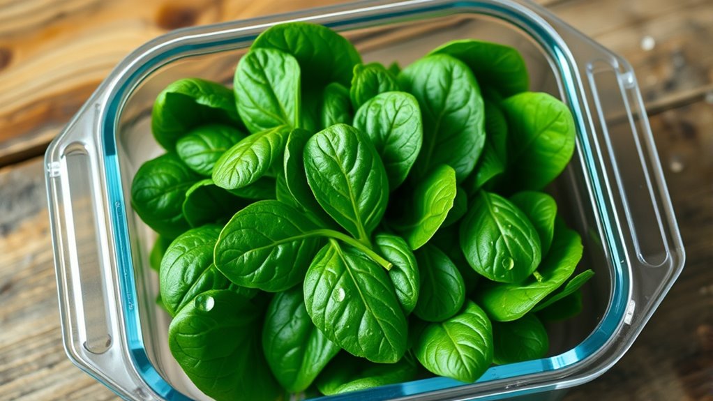 optimal containers for spinach