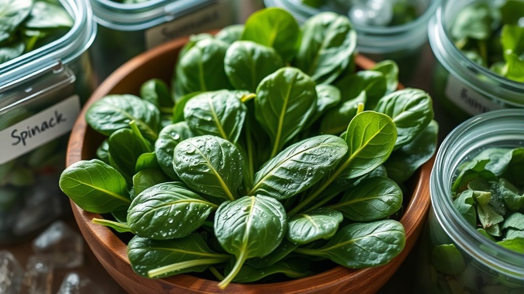 properly store fresh spinach