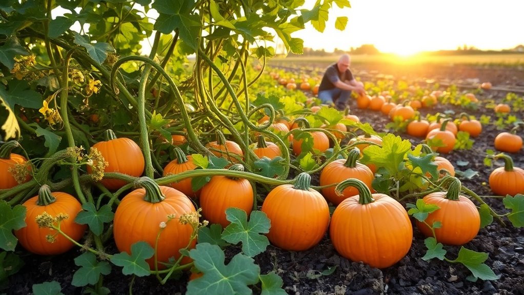 pumpkin cultivation and harvesting