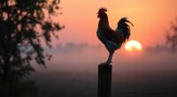 roosters crow at dawn