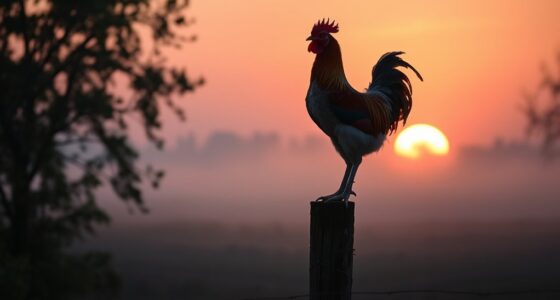 roosters crow at dawn