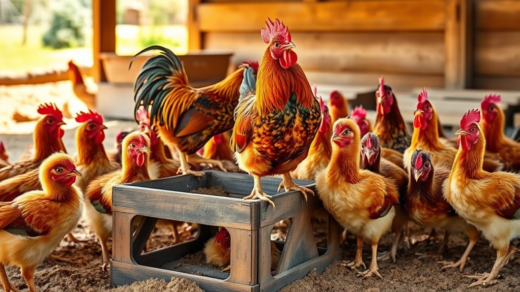 roosters social hierarchy interactions
