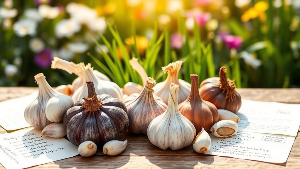 selecting different garlic types