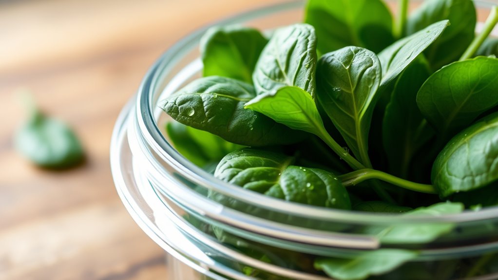 storing and reheating spinach