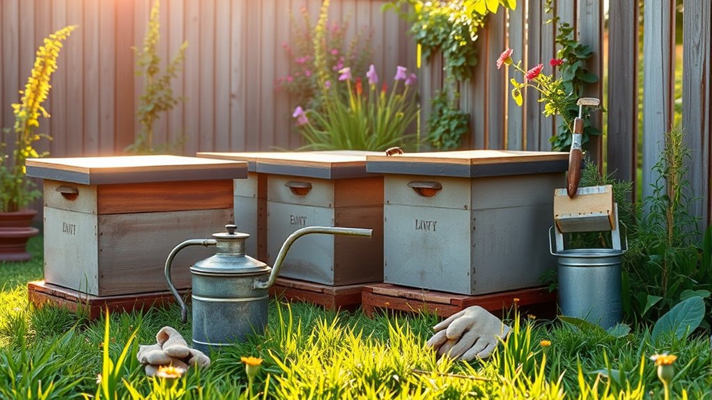 hive maintenance and honey harvesting