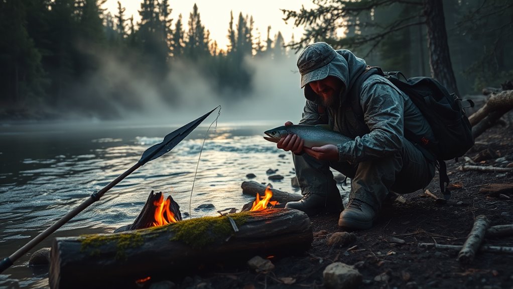hunting and fishing for survival