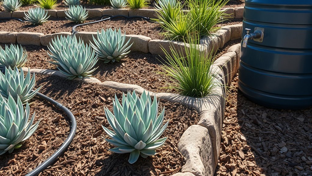 native plants and drip irrigation