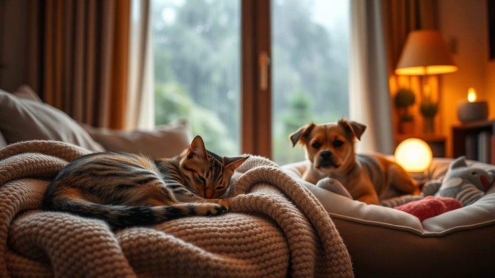 pets remain calm during storms