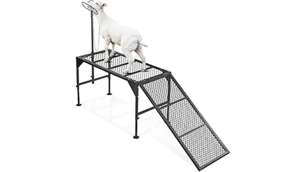 adjustable livestock trimming stand