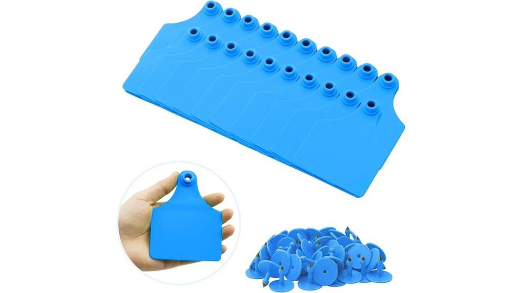 blue cattle ear tag set