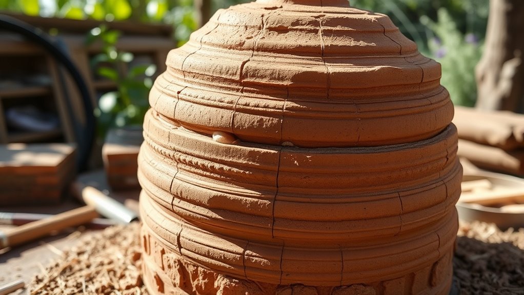 constructing a clay combustion chamber