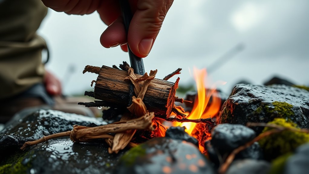 damp fire starting techniques