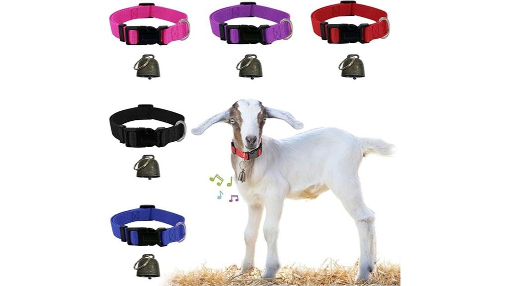 five goat collars with bells