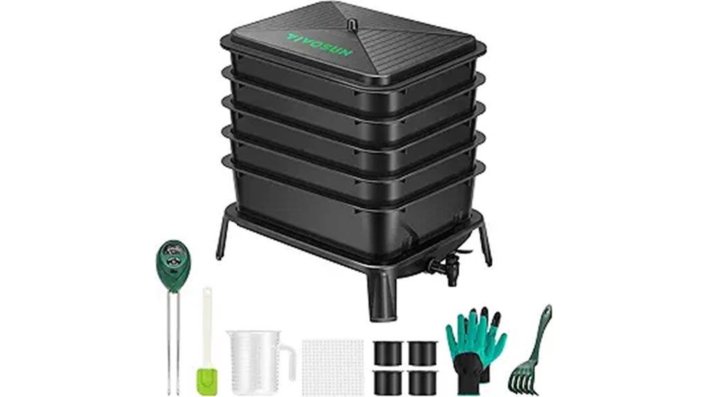five layer worm compost bin