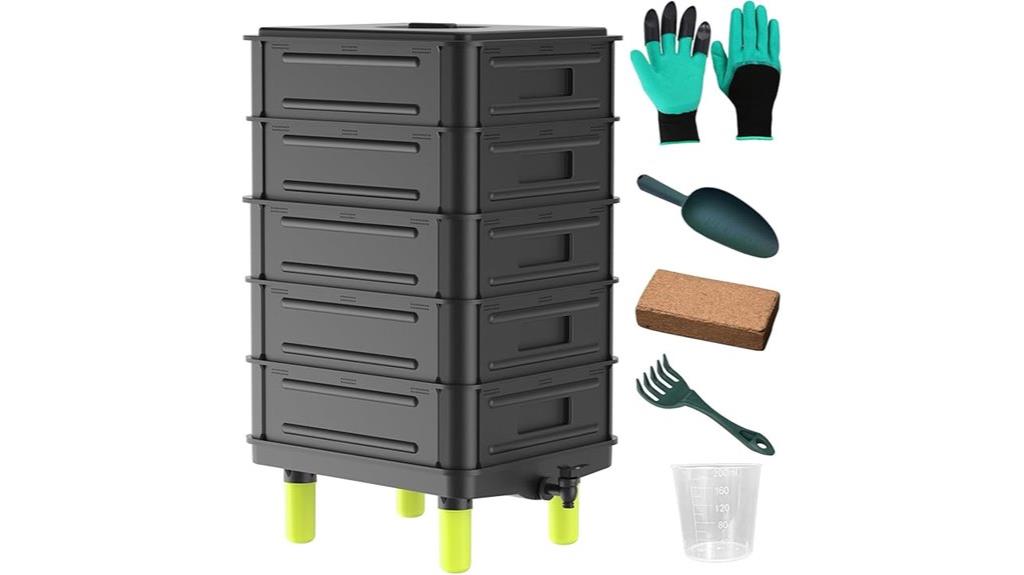 five layer worm compost bin