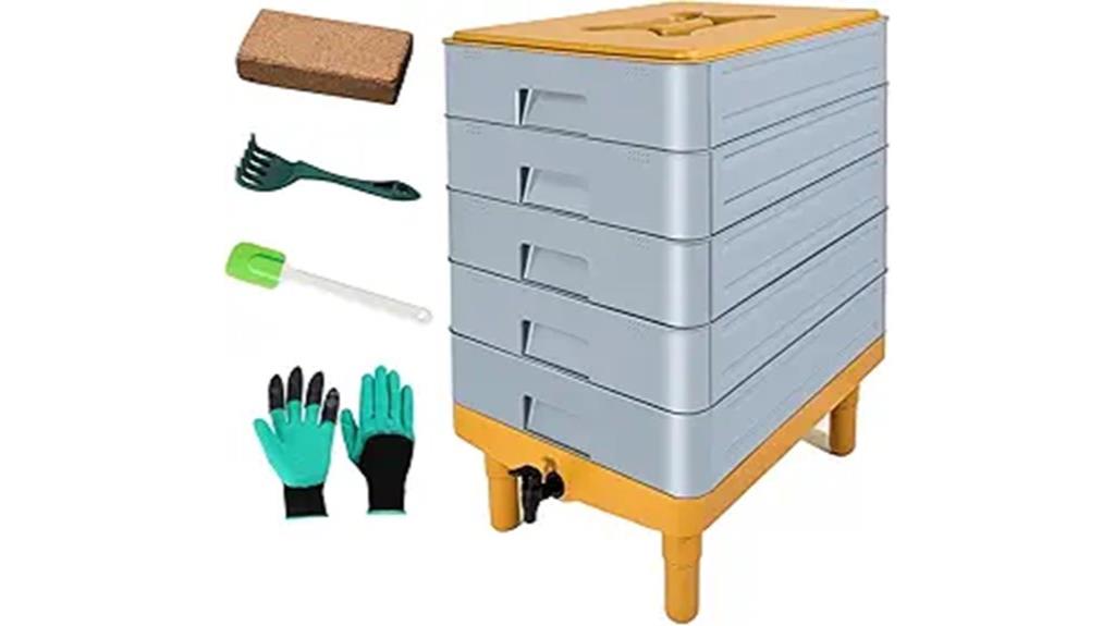 five tray composting system