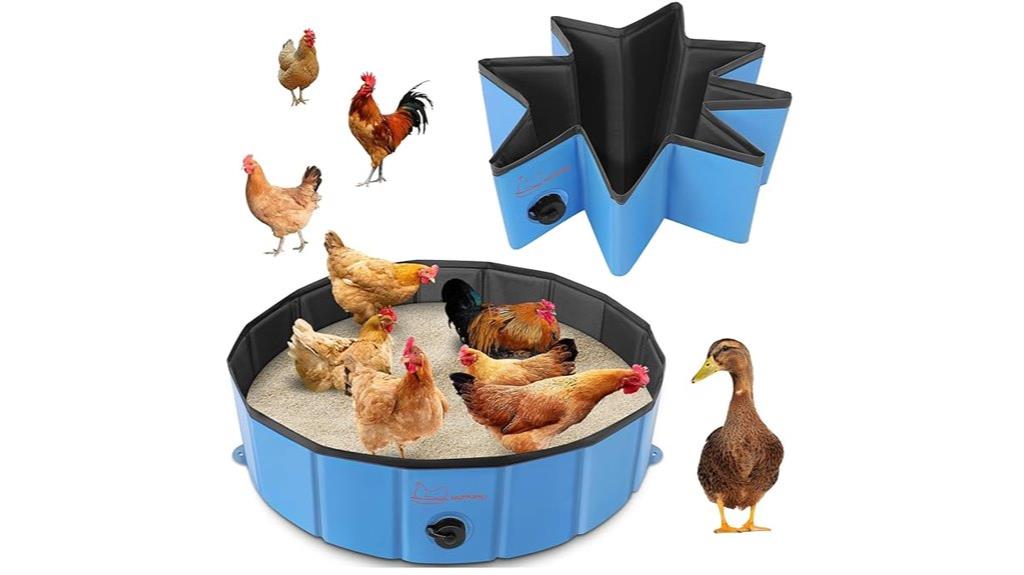 foldable chicken dust bath