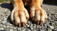 guarding paws on gravel