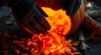 harvesting pumpkin seeds safely