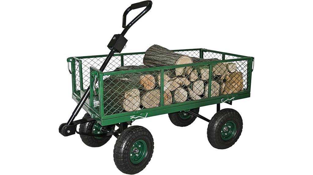 heavy duty green steel cart