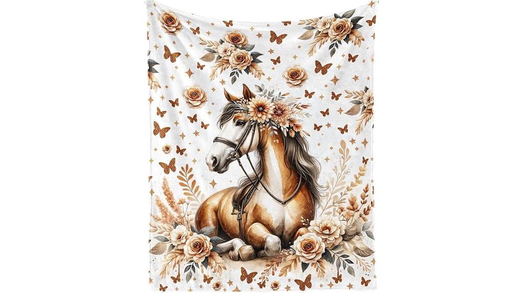 horse themed kids blanket