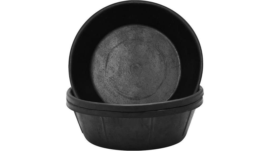 large animal rubber feeding pans