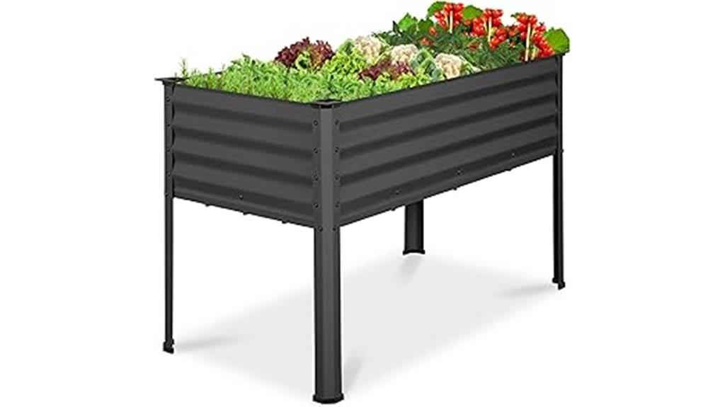 large charcoal wooden garden bed