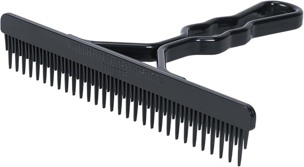leather fluffer comb black