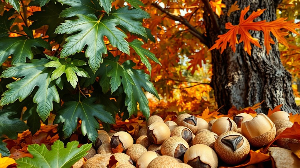 leaves and bark patterns