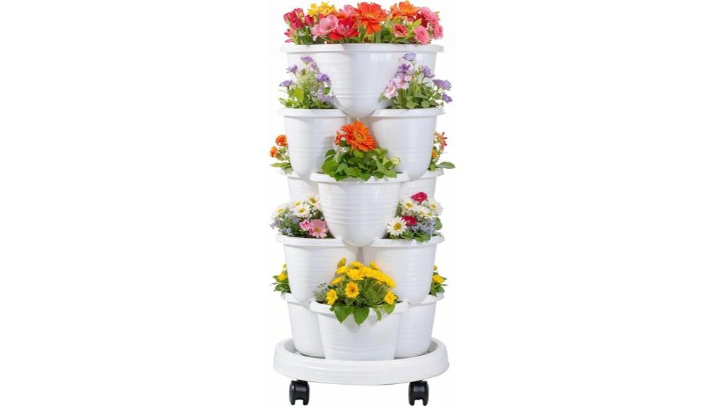 mobile 5 tier garden planter