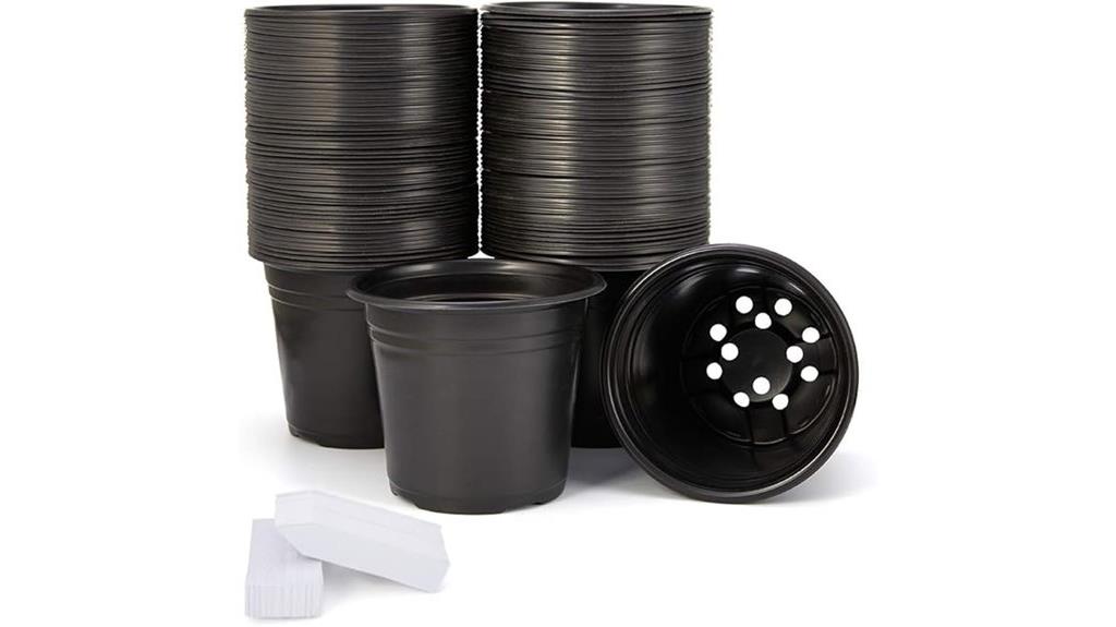 nursery pots with labels