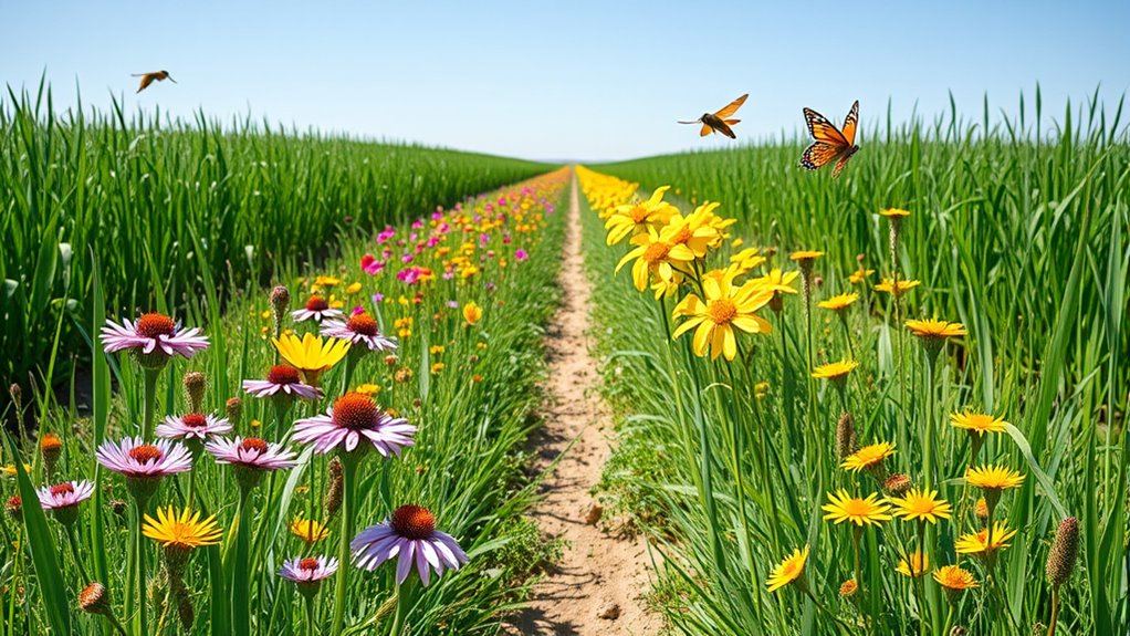 planting pollinator strips between crops