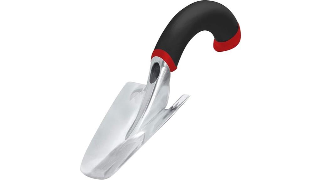 red aluminum hand trowel