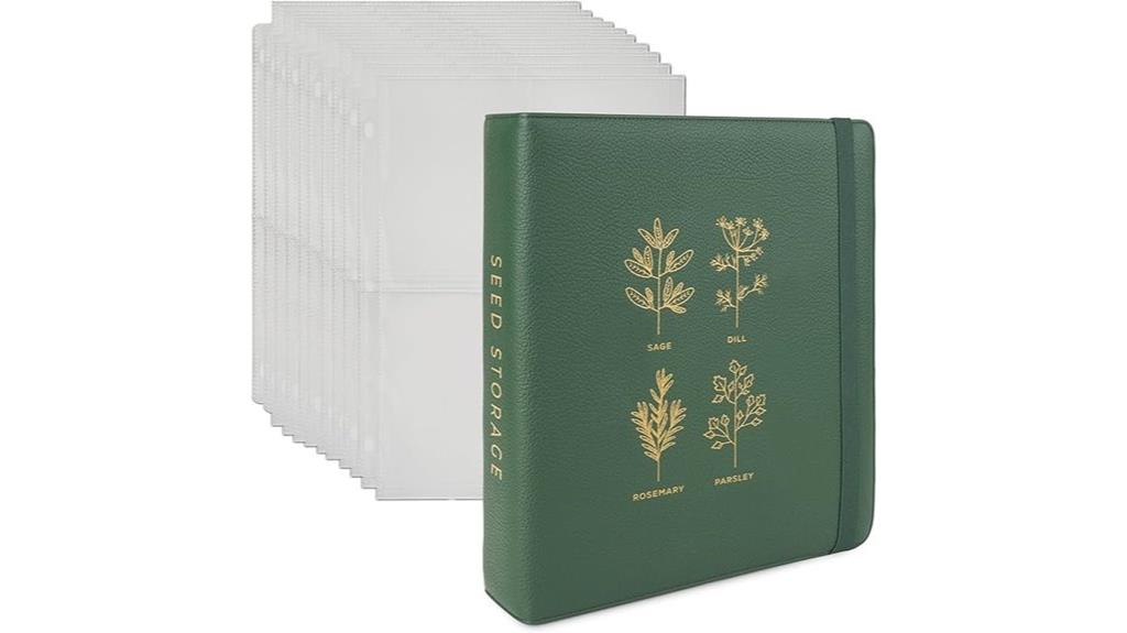 seed organizer binder with protectors
