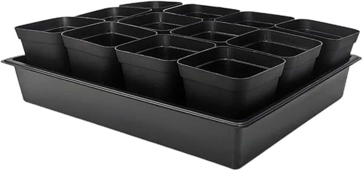 square nursery pots set