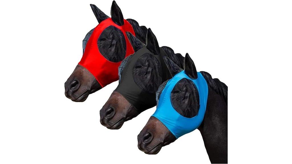 three piece horse fly mask